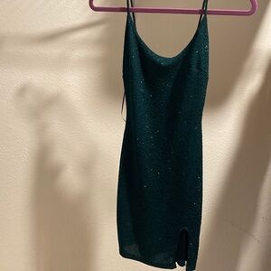 Forest green sparkling dress